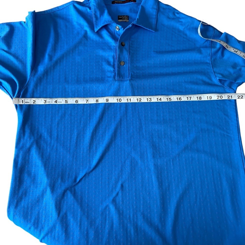Nike Tiger Woods Collection Mens Blue Textured Golf Polo Shirt Size M 256465-475 - Picture 9 of 10